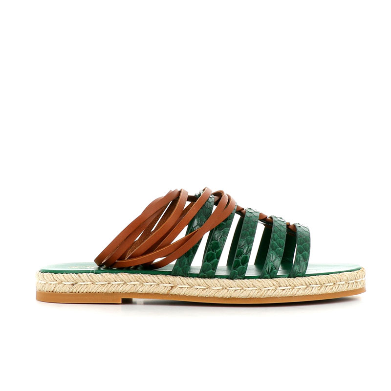 tod's sandales Sandales NP Raphia Détails : Imprimé animal  -Semell...