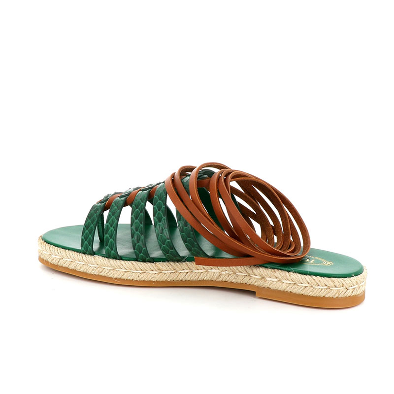 tod's sandales Sandales NP Raphia Détails : Imprimé animal  -Semell...