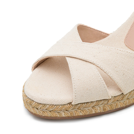 Sandales Compensées Aérosoles Talon Liège – Taille US 8,5 Femme – Beige – En Faux Cuir