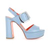 S1F SANDALE PLATEAU - CUIR - BLE