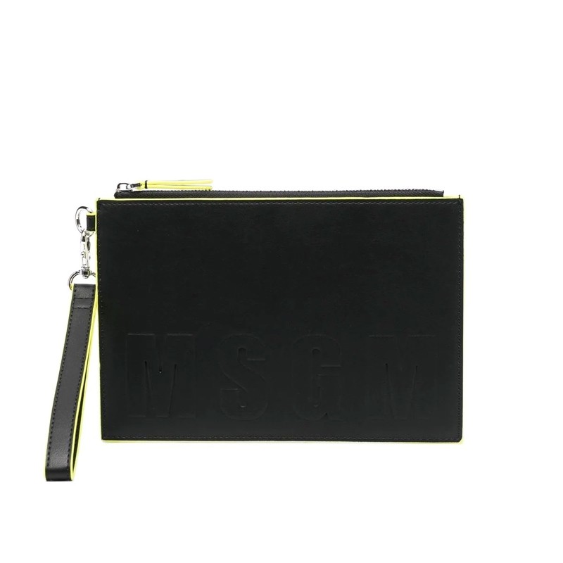 msgm sacs pochettes Pochette pouch Matières: Cuir -Couleurs: Noi