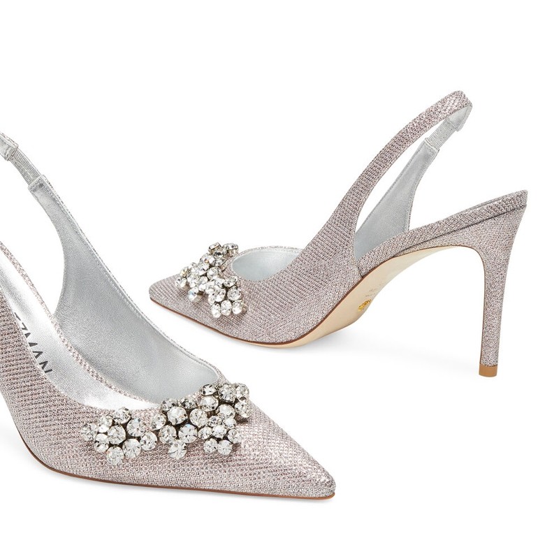 stuart weitzman escarpins Escarpins Slingback Crystal Détails : Bij...