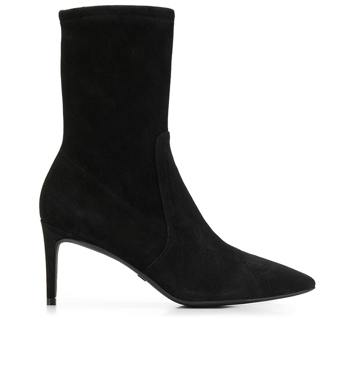 stuart weitzman black wren 75 suede heeled ankle boots