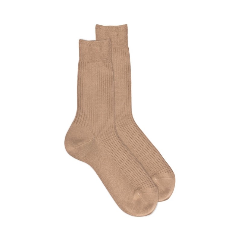 doré doré chaussettes Chaussettes côtelées Couleurs: Beig
