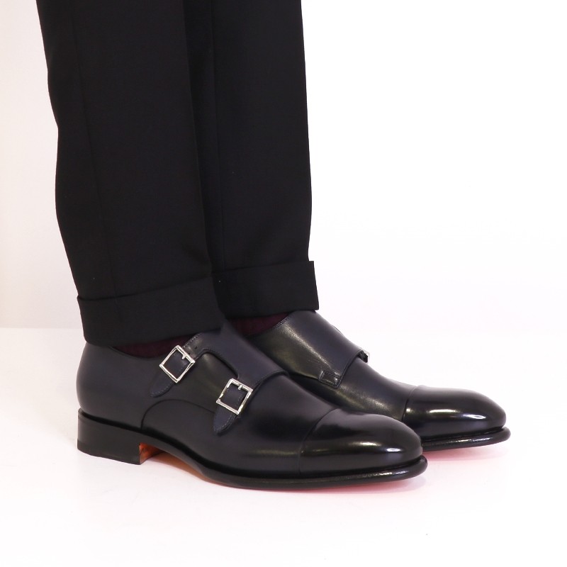 santoni chaussures à boucles Double-boucles Carter Semelles: Cuir -...